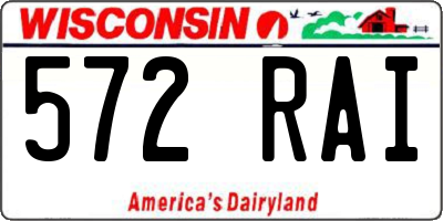 WI license plate 572RAI
