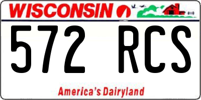 WI license plate 572RCS