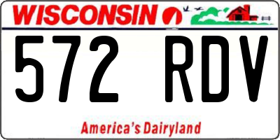 WI license plate 572RDV