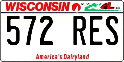WI license plate 572RES