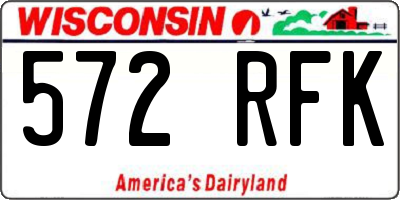 WI license plate 572RFK