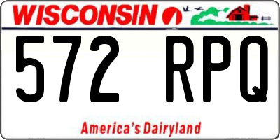 WI license plate 572RPQ
