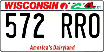 WI license plate 572RRO