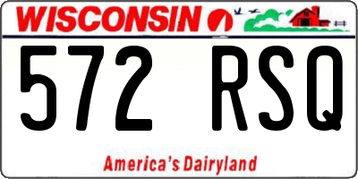 WI license plate 572RSQ