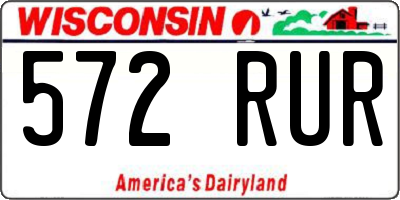 WI license plate 572RUR