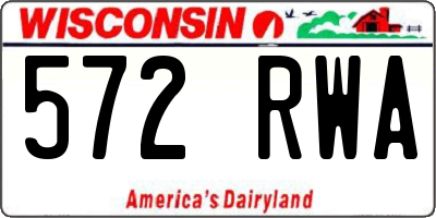 WI license plate 572RWA