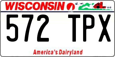 WI license plate 572TPX