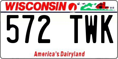 WI license plate 572TWK