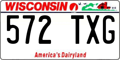 WI license plate 572TXG