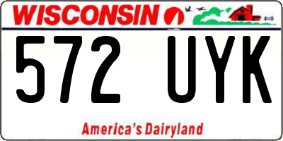 WI license plate 572UYK