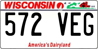 WI license plate 572VEG