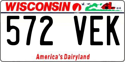 WI license plate 572VEK
