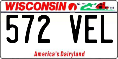 WI license plate 572VEL