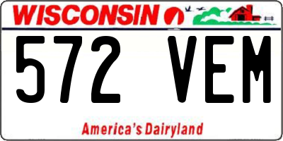WI license plate 572VEM