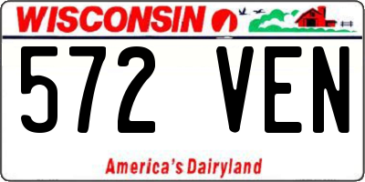 WI license plate 572VEN