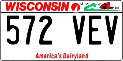 WI license plate 572VEV