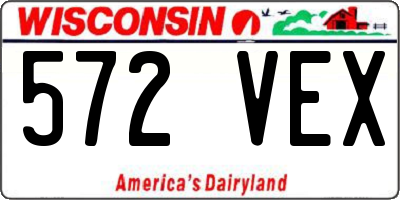 WI license plate 572VEX