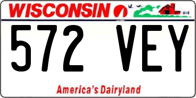 WI license plate 572VEY