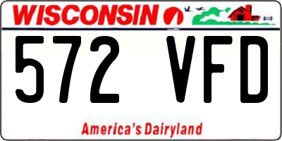 WI license plate 572VFD