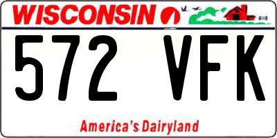 WI license plate 572VFK