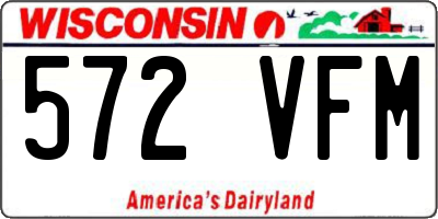 WI license plate 572VFM