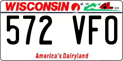 WI license plate 572VFO