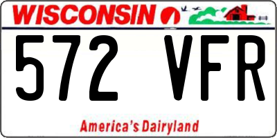 WI license plate 572VFR