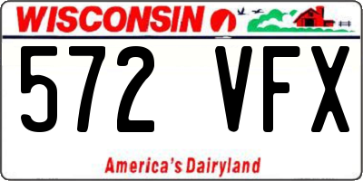 WI license plate 572VFX