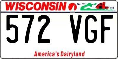 WI license plate 572VGF