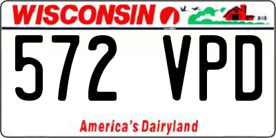 WI license plate 572VPD