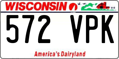 WI license plate 572VPK