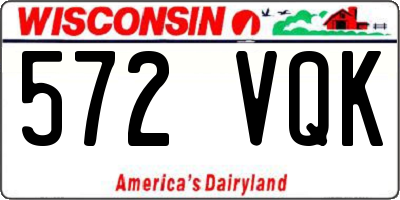 WI license plate 572VQK