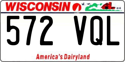 WI license plate 572VQL