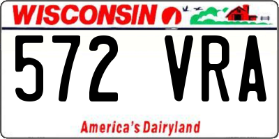 WI license plate 572VRA
