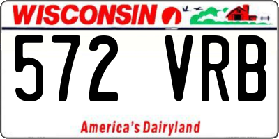 WI license plate 572VRB