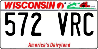 WI license plate 572VRC