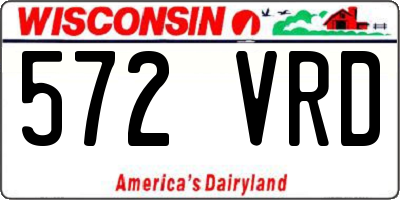 WI license plate 572VRD