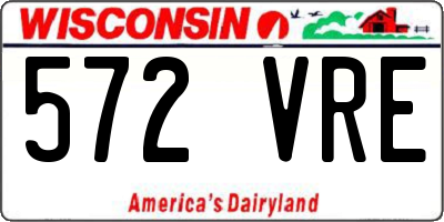 WI license plate 572VRE