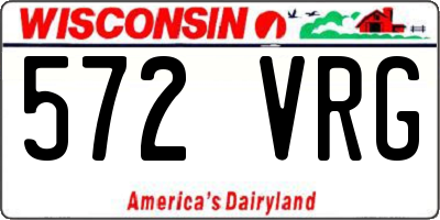 WI license plate 572VRG