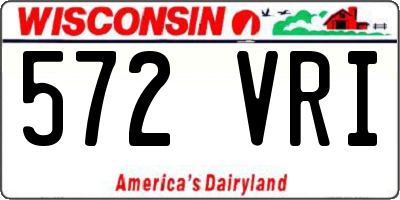 WI license plate 572VRI