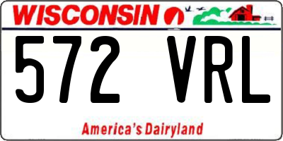 WI license plate 572VRL