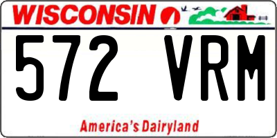 WI license plate 572VRM