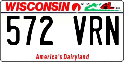 WI license plate 572VRN