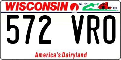WI license plate 572VRO