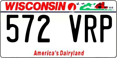 WI license plate 572VRP
