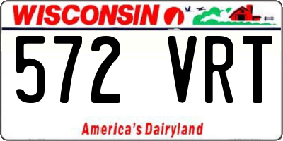 WI license plate 572VRT