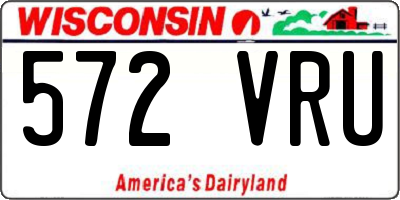 WI license plate 572VRU
