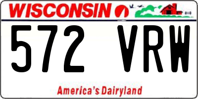 WI license plate 572VRW