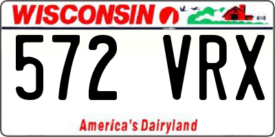 WI license plate 572VRX