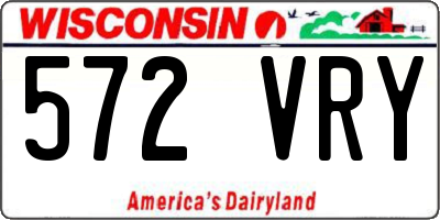 WI license plate 572VRY
